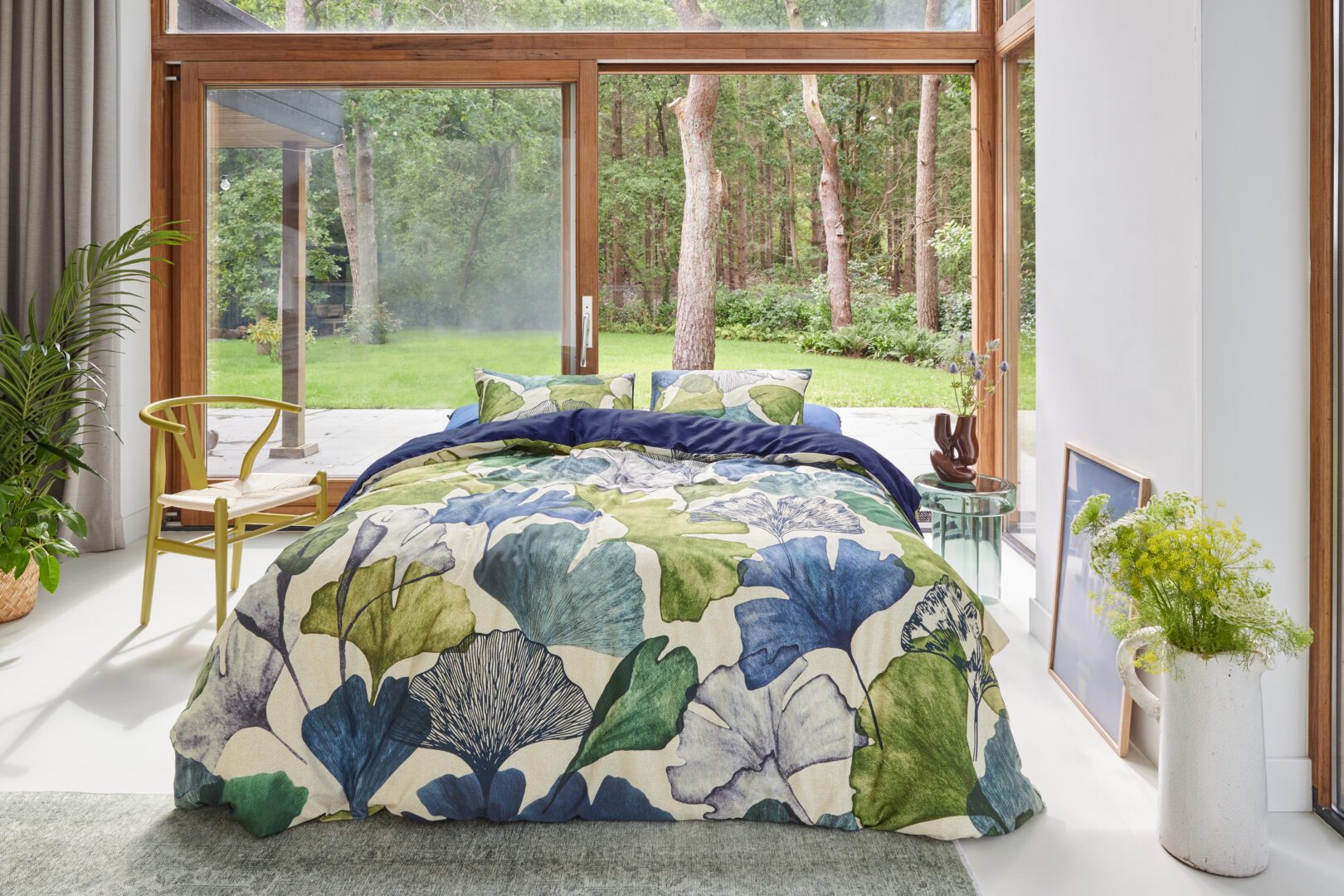 Sue dekbedovertrek - blauw groen