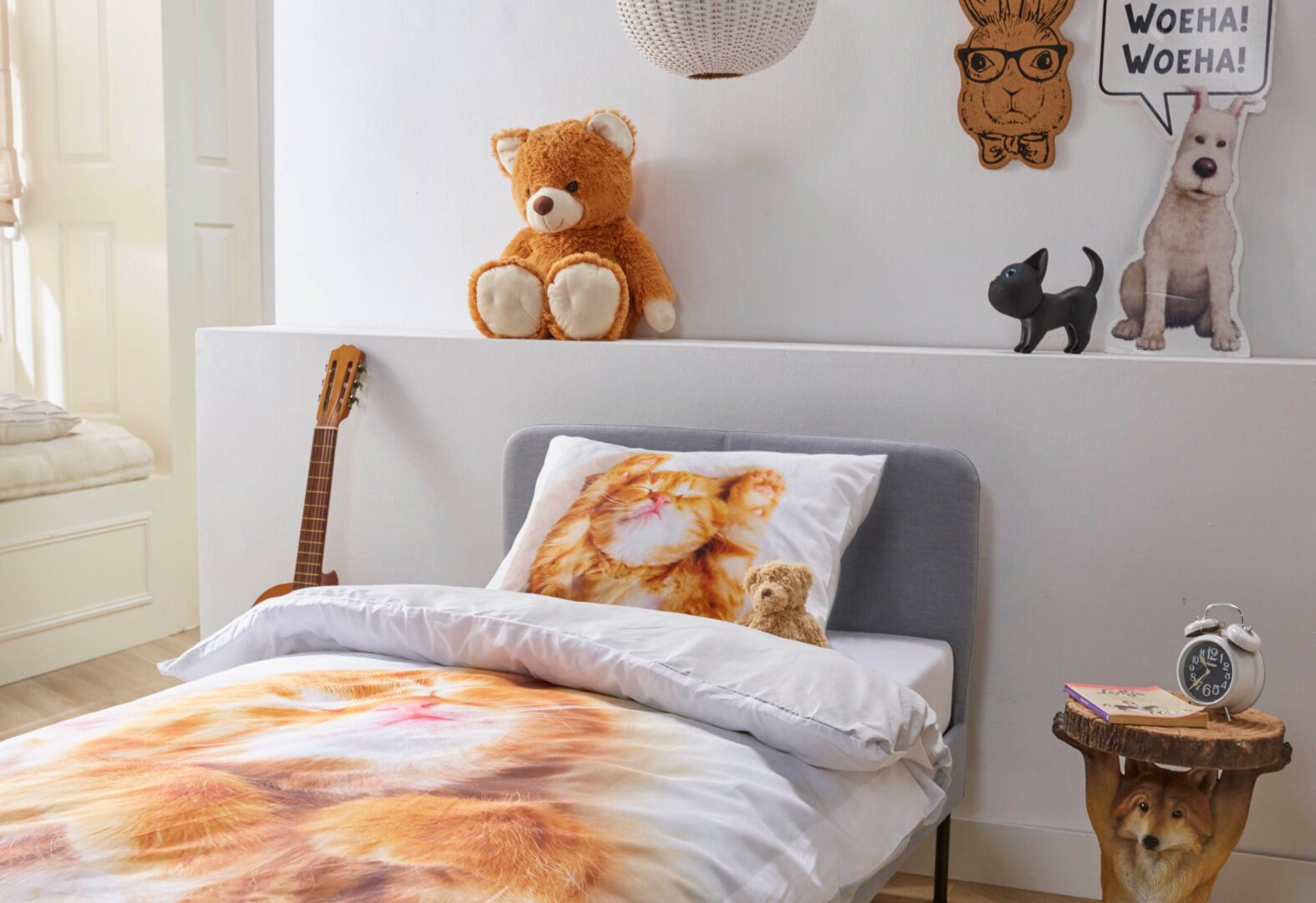 Kitten dekbedovertrek - white