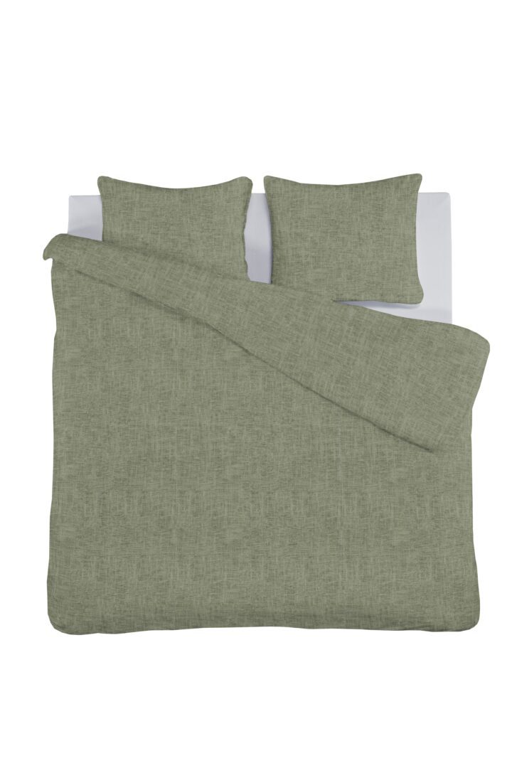 Linen dekbedovertrek - green