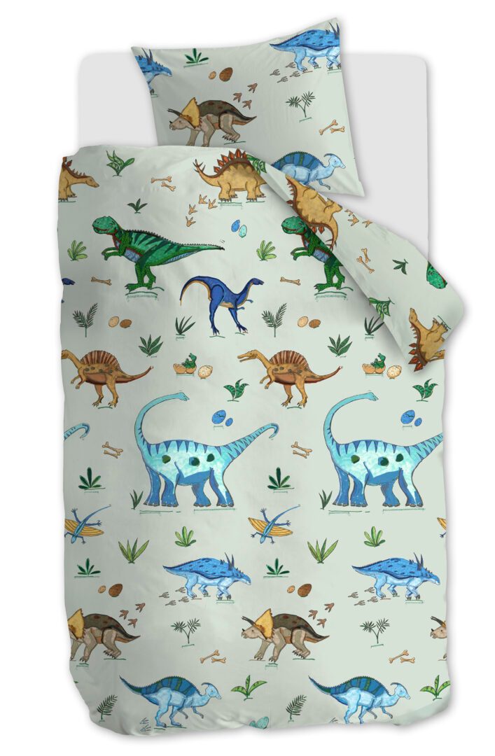 Beddinghouse Kids Happy Dino's dekbedovertrek - groen
