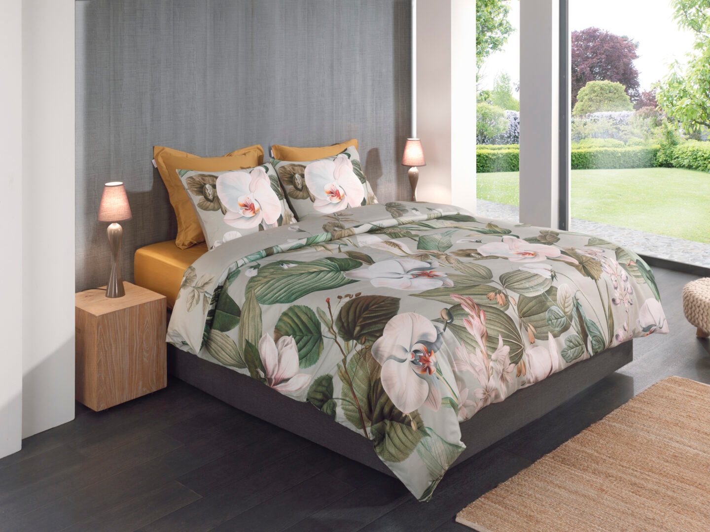 Heckettlane Botanico dekbedovertrek - green