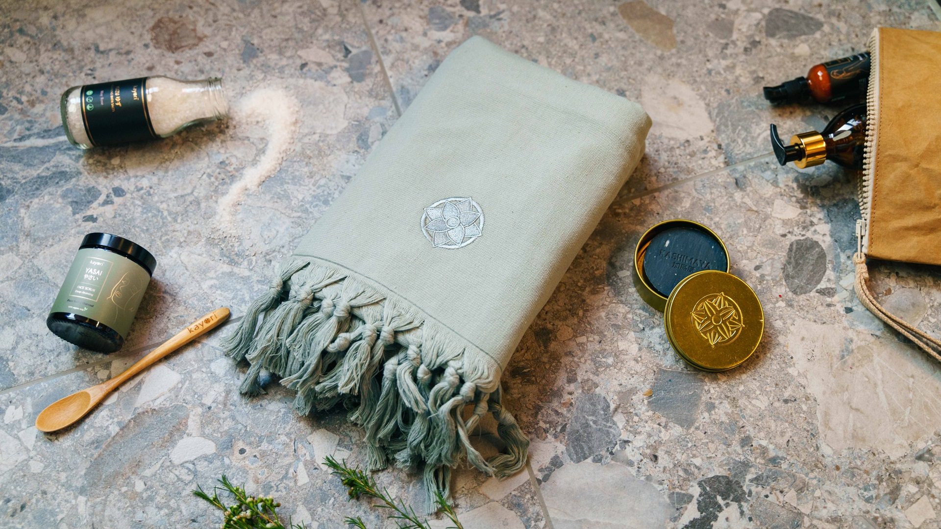 Kayori Home Spa hamamdoek - donkergroen