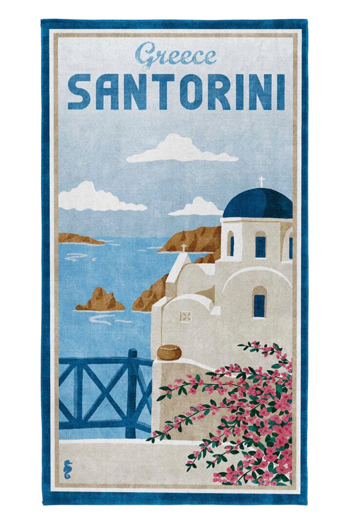 Seahorse Santorini strandlaken - blue