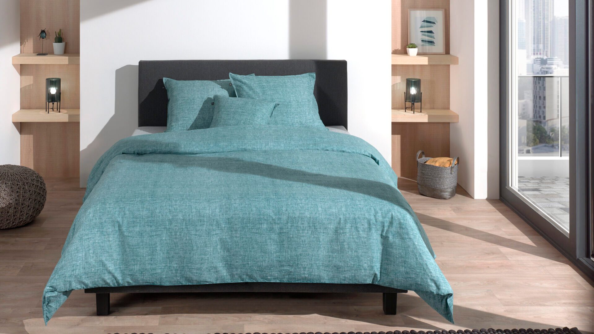 Zohome Lino dekbedovertrek emerald green