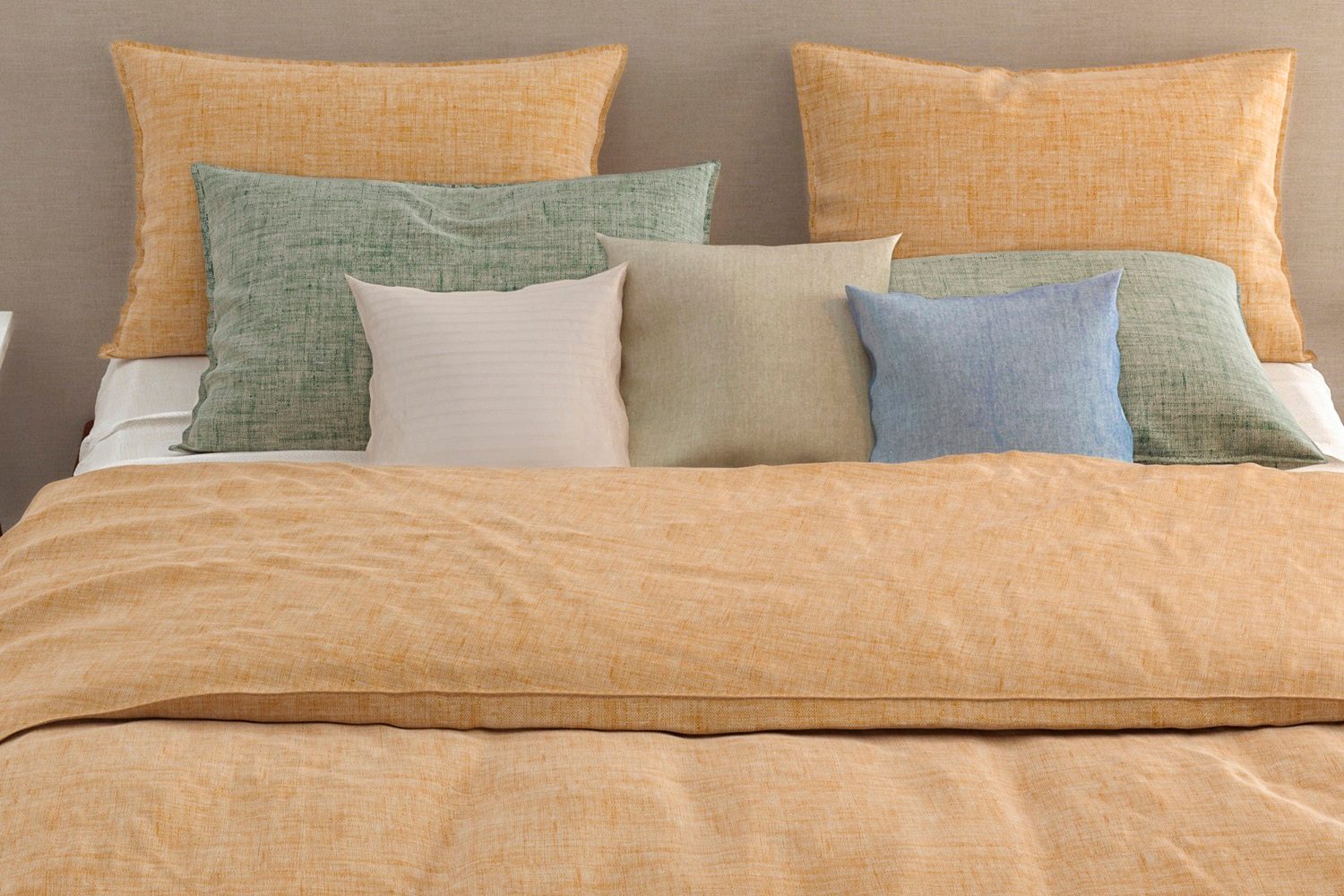 Zohome Lino dekbedovertrek ochre yellow