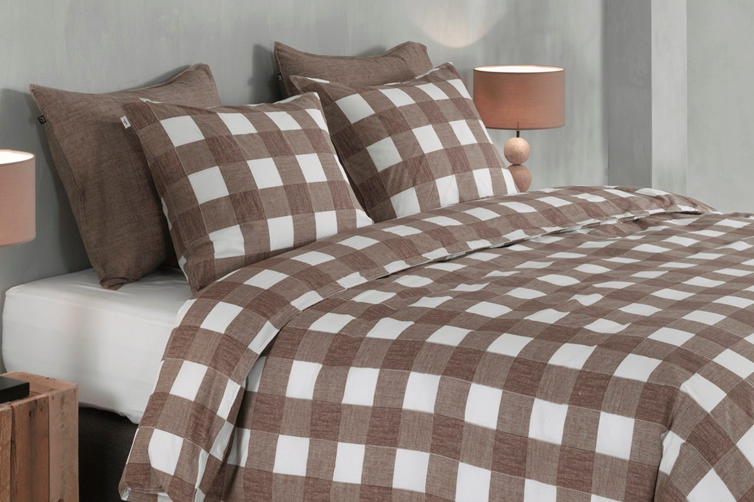 Zohome Quattro di Lino dekbedovertrek palm taupe