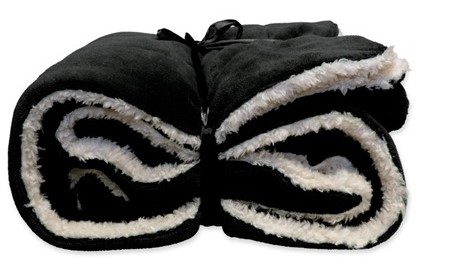 Plaid zwart - Unique Living Lars fleece plaid
