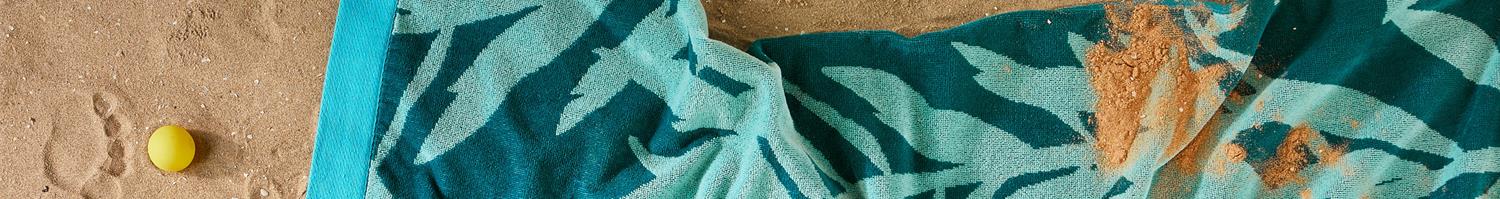 Blauwe strandlakens