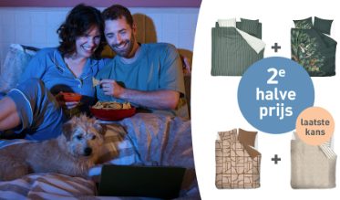 Profiteer van 50% korting op elk 2e dekbedovertrek. 