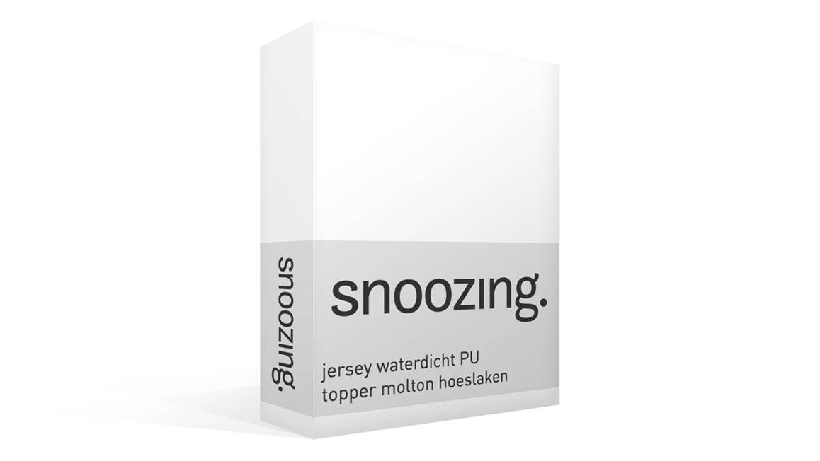 Aanvankelijk postzegel Londen Snoozing jersey waterdicht PU topper molton hoeslaken - Wit -  Smulderstextiel.be