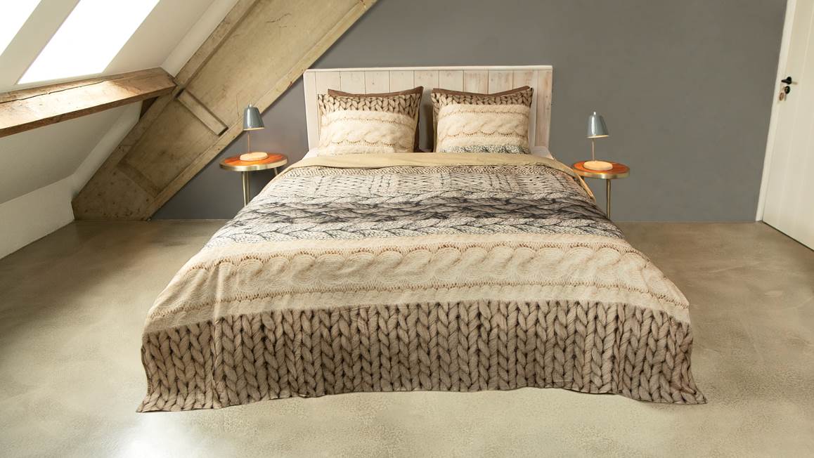 Snoozing Knitted Wool flanel dekbedovertrek