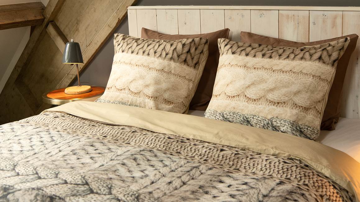 Snoozing Knitted Wool flanel dekbedovertrek
