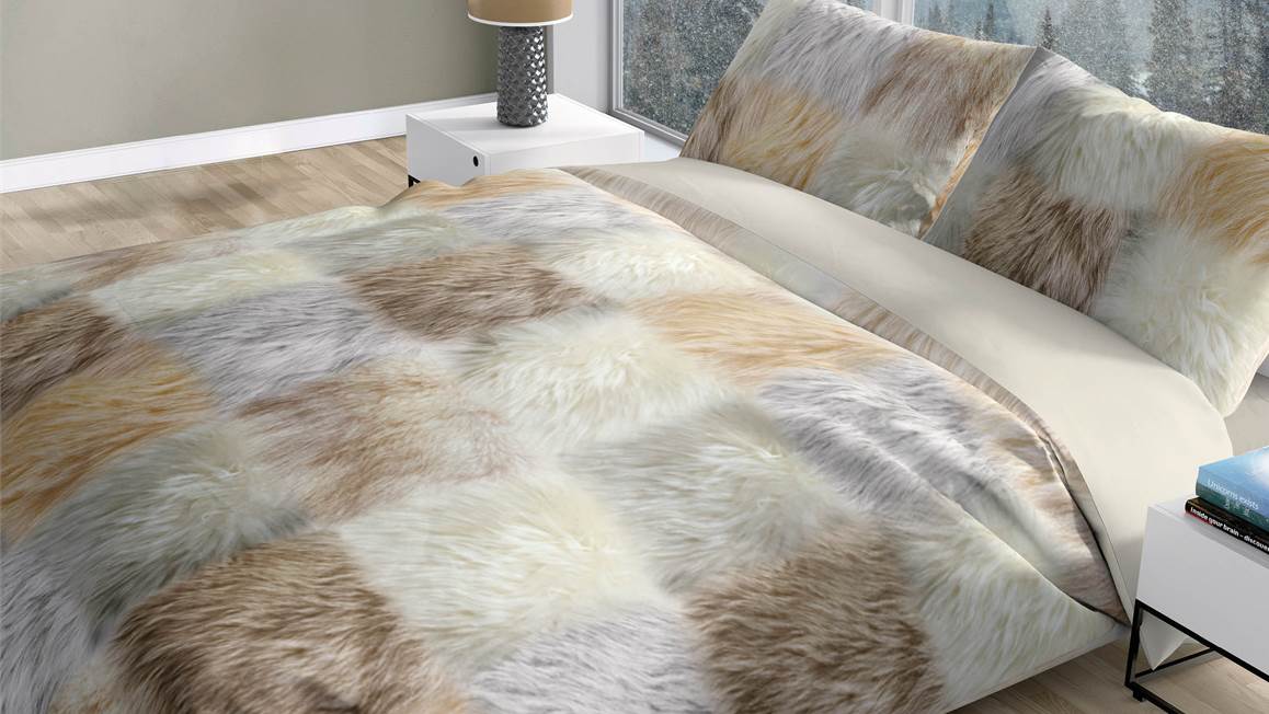 Romanette Fur flanel dekbedovertrek
