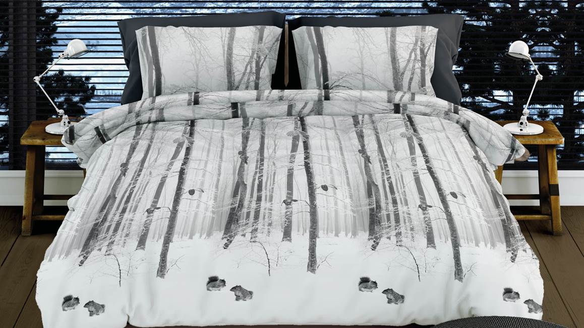 Romanette Winterwood flanel dekbedovertrek