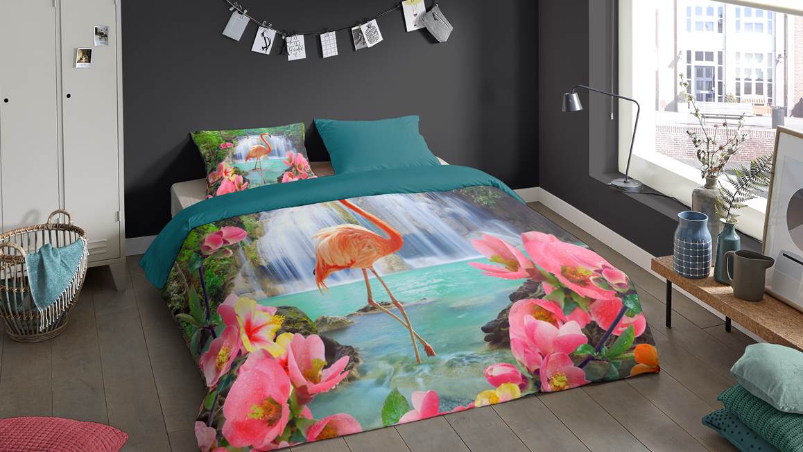 vragen Storing Belastingbetaler Pure Flamingo dekbedovertrek - Tropical - Smulderstextiel.be