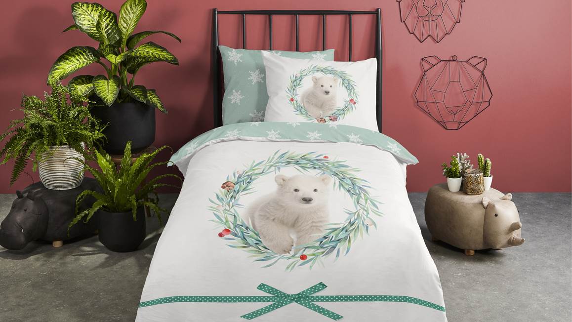 Good Morning Icebear flanel dekbedovertrek