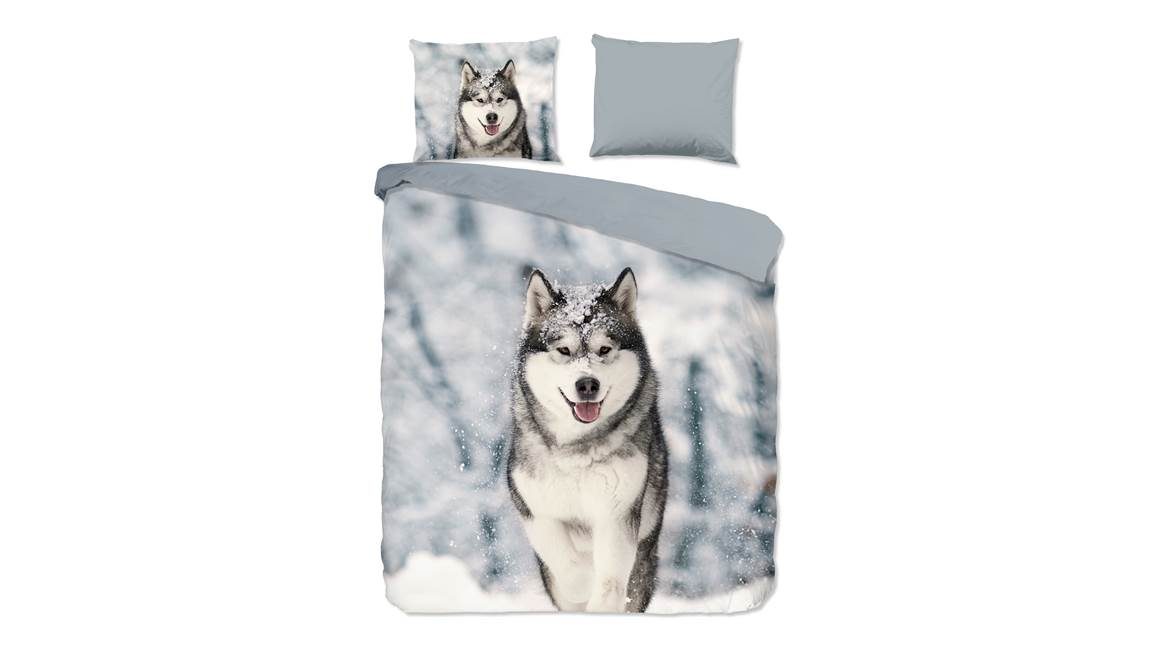Good Morning Husky flanel dekbedovertrek