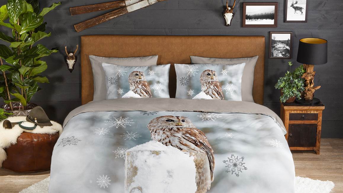 Good Morning Owl flanel dekbedovertrek