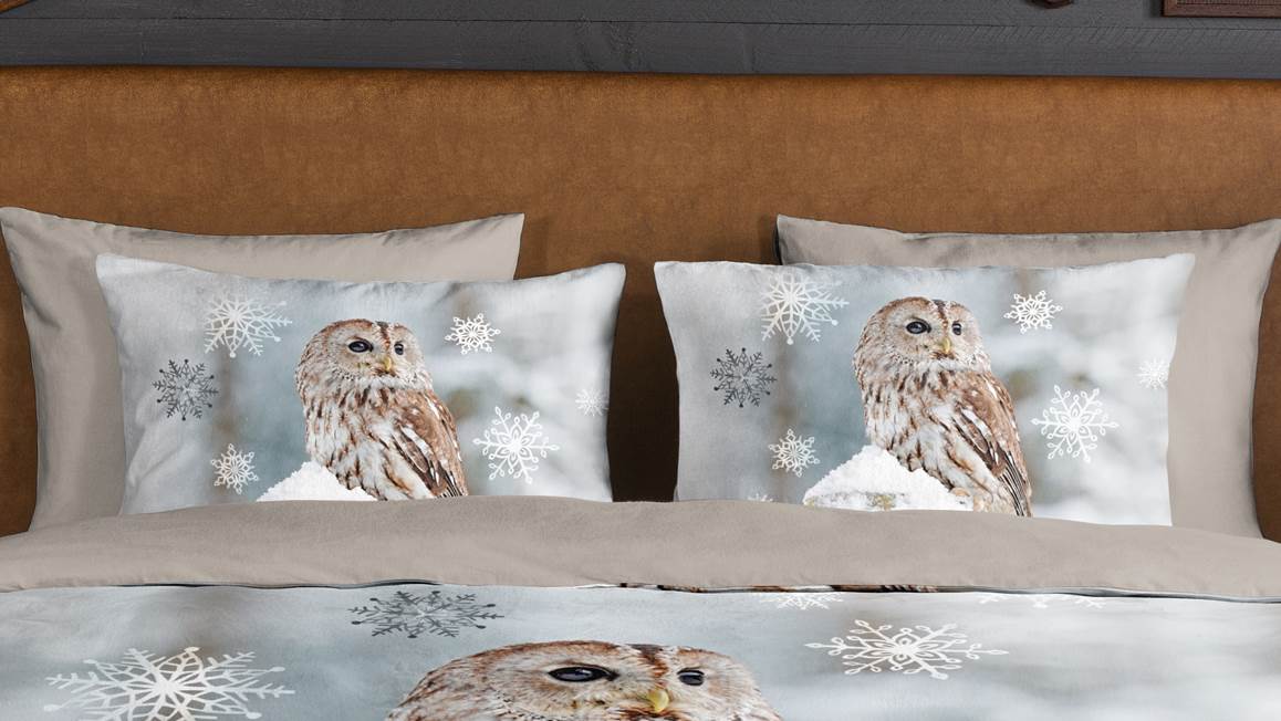 Good Morning Owl flanel dekbedovertrek