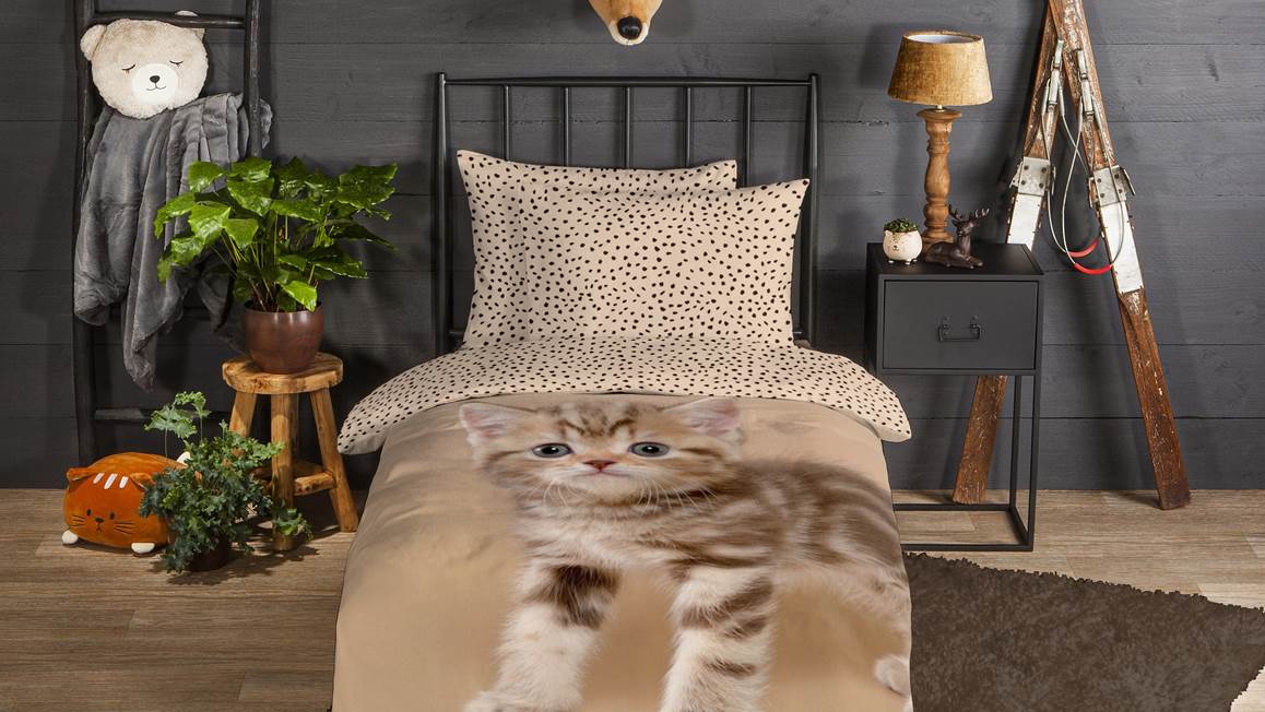 Good Morning Kitty flanel dekbedovertrek