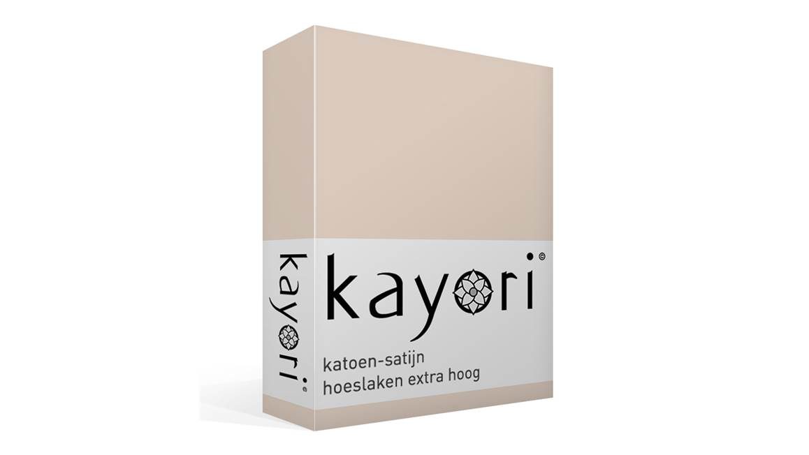Kayori Edo katoen-satijn hoeslaken extra hoog