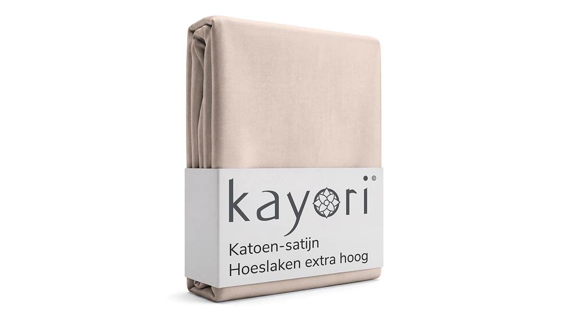 Kayori Edo katoen-satijn hoeslaken extra hoog
