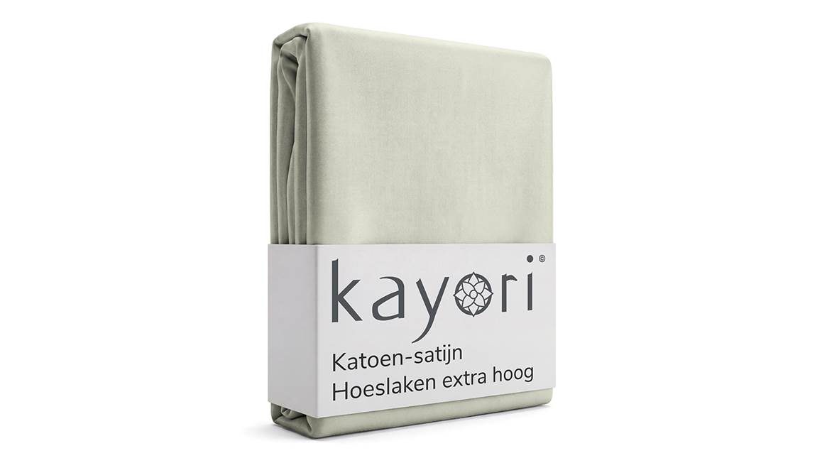 Kayori Edo katoen-satijn hoeslaken extra hoog