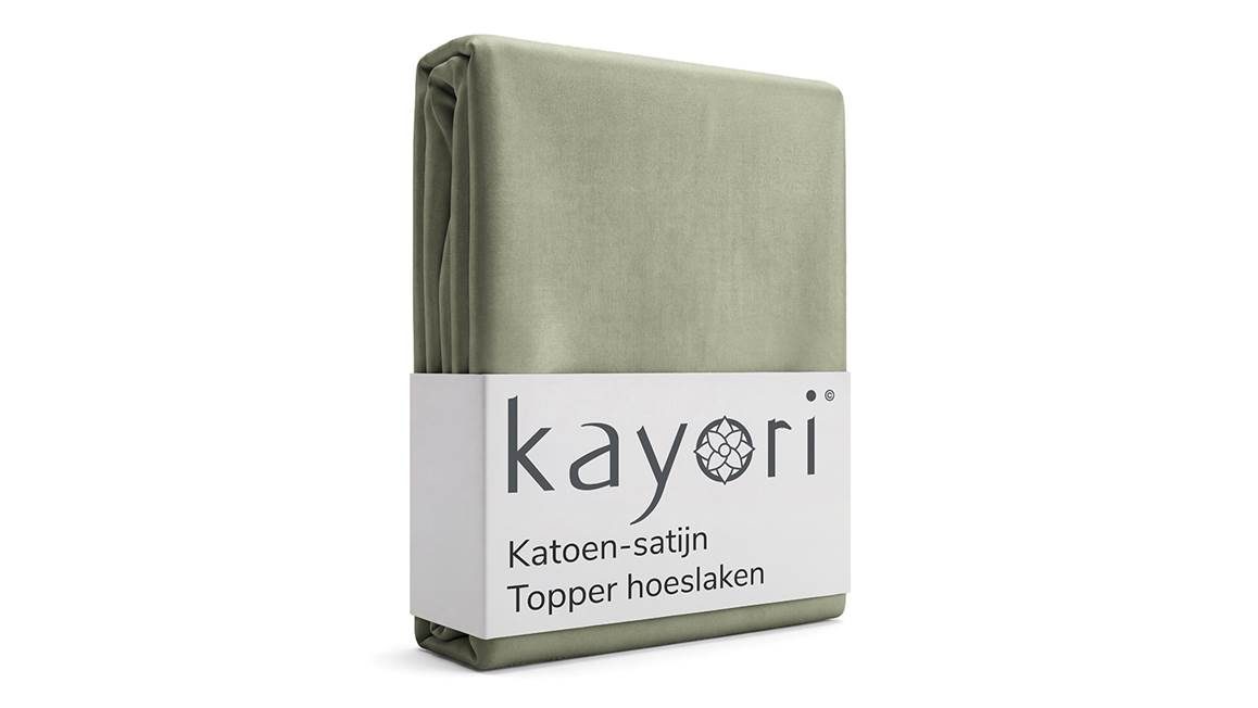 Kayori Edo katoen-satijn topper hoeslaken