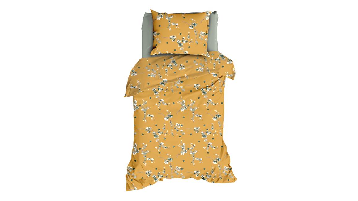 Romanette Geisha Dekbedovertrek Oker Smulderstextiel be