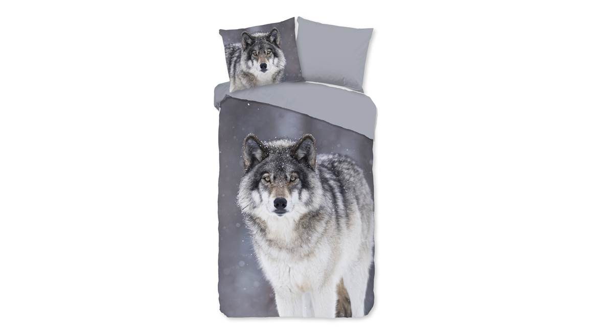 Good Morning Wolfie flanel dekbedovertrek