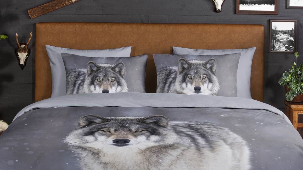 Good Morning Wolfie flanel dekbedovertrek