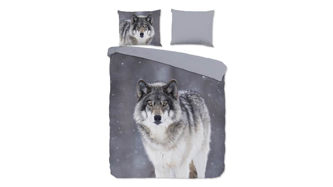 Good Morning Wolfie flanel dekbedovertrek