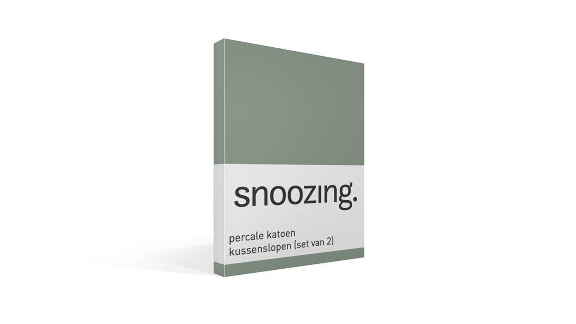 Snoozing percale katoen kussenslopen (set van 2)