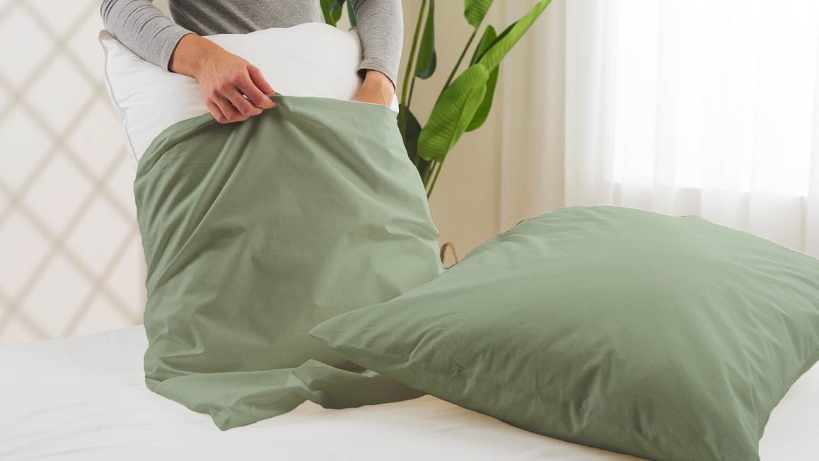 Snoozing percale katoen kussenslopen (set van 2)