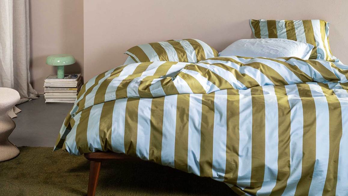 Essenza Minte Stripe dekbedovertrek