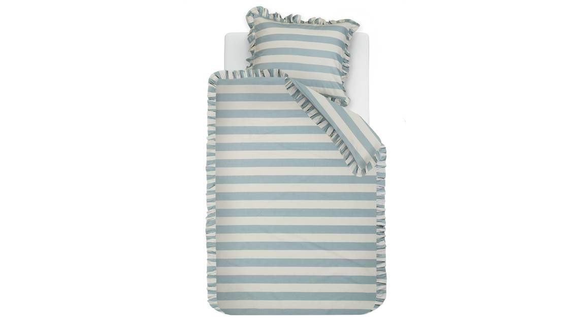 Ambiante Striped Ruffle dekbedovertrek