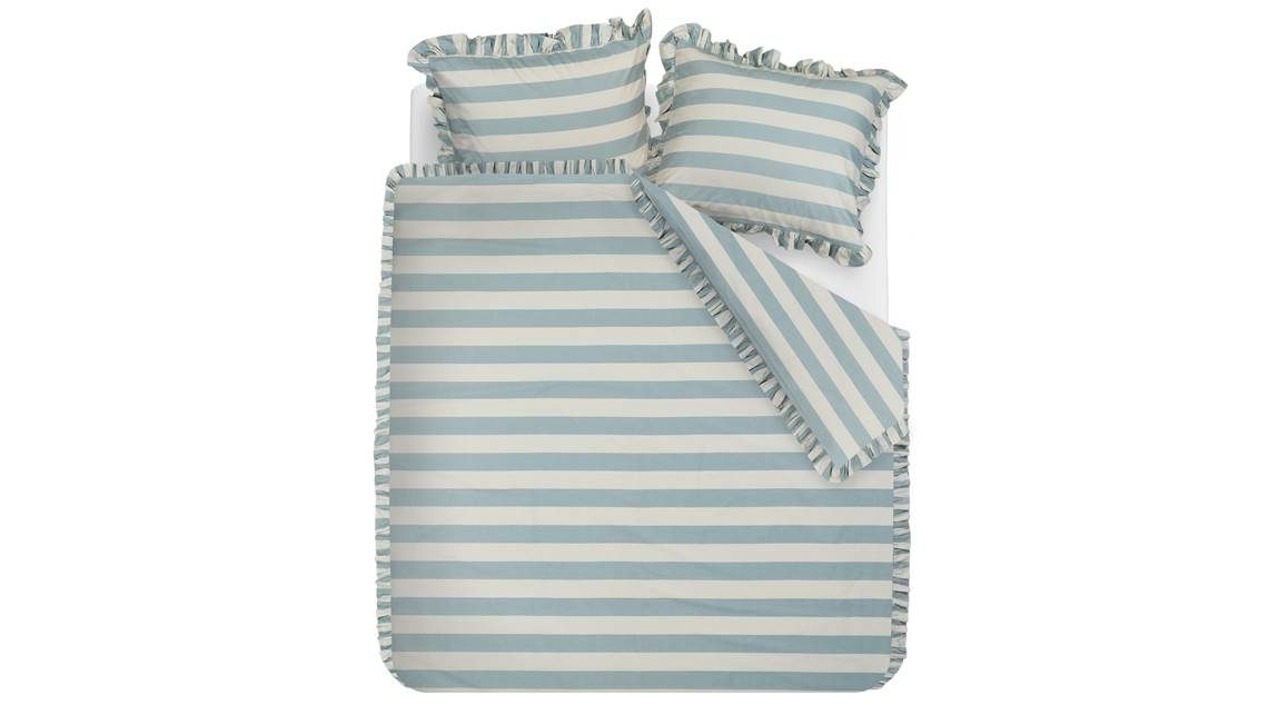 Ambiante Striped Ruffle dekbedovertrek