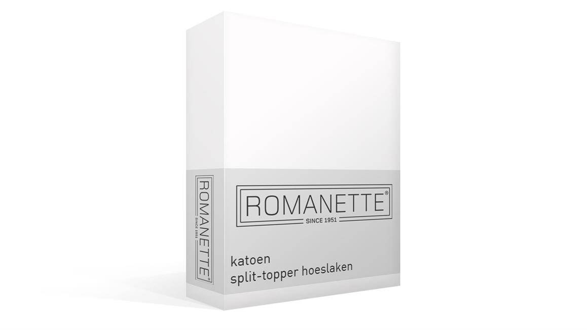 Romanette katoen split-topper molton hoeslaken