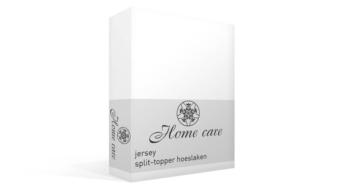 haalbaar Skalk bemanning Home Care jersey split-topper hoeslaken - Wit - Smulderstextiel.be