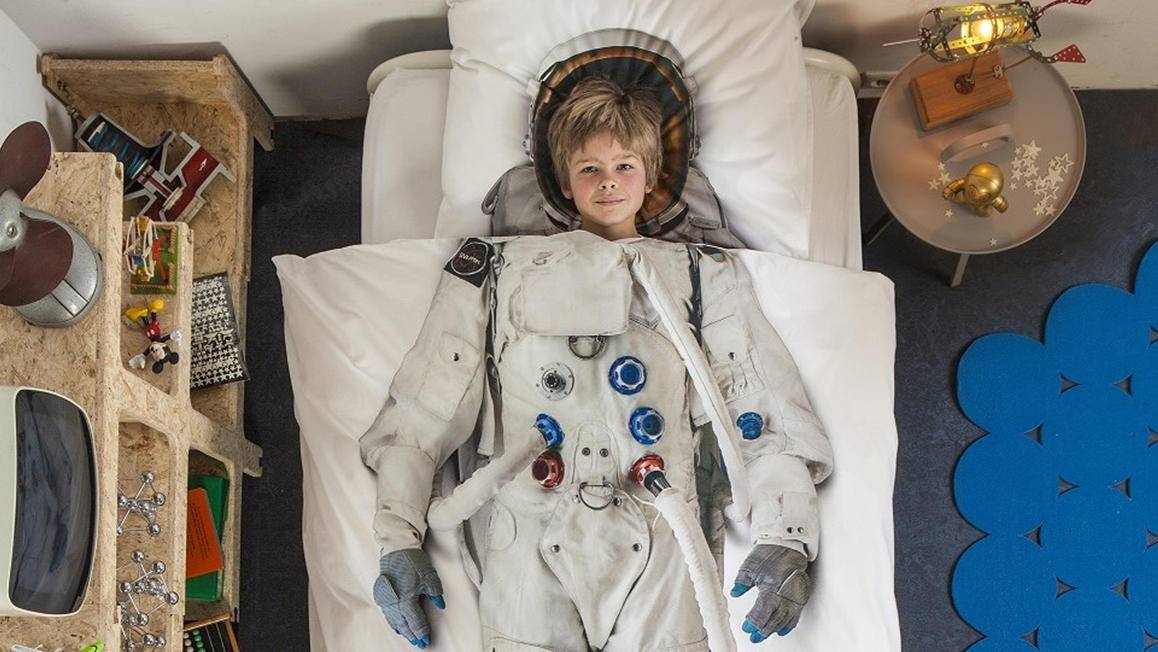 boerderij Supplement kust SNURK Astronaut dekbedovertrek – Met stoere astronaut print! -  Smulderstextiel.be