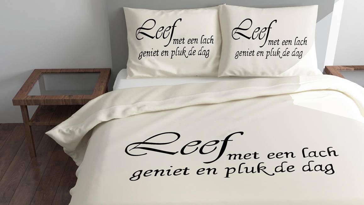 Leef met een lach dekbedovertrek