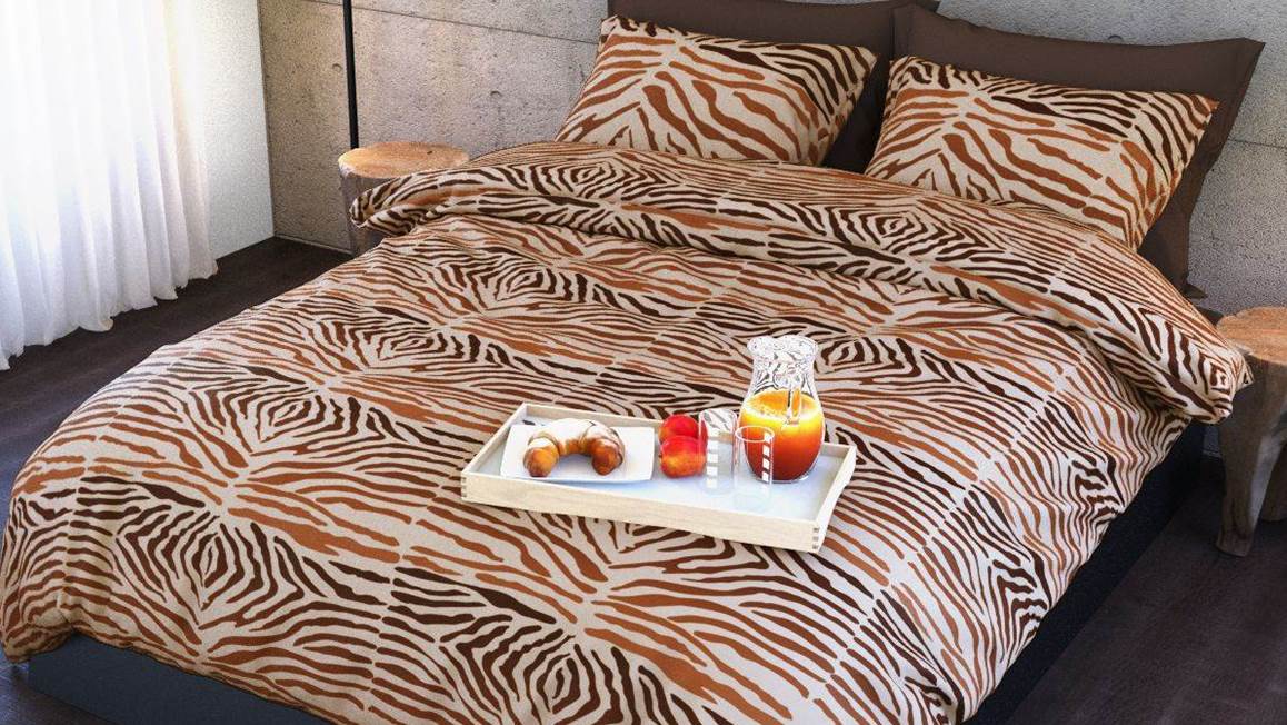 Romanette Wood flanel dekbedovertrek