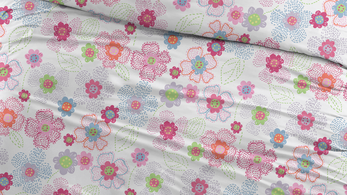 Snoozing Flowers flanel dekbedovertrek