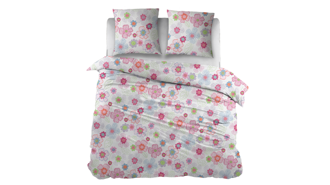 Snoozing Flowers flanel dekbedovertrek