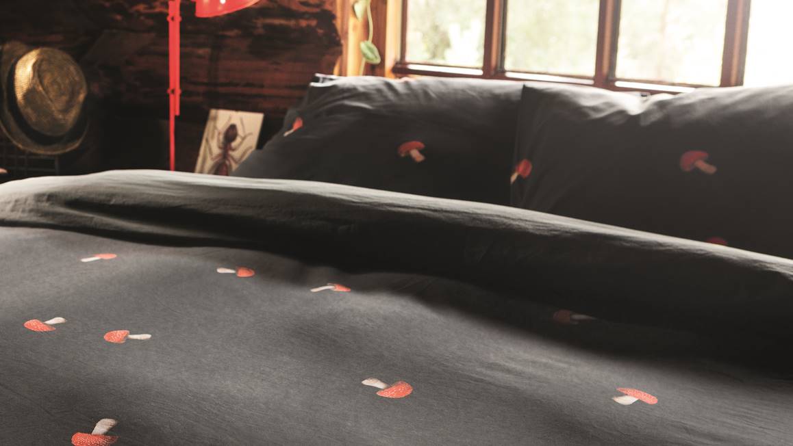 SNURK Mushrooms flanel dekbedovertrek