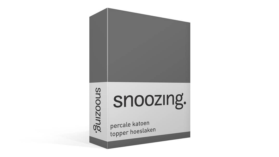 Snoozing percale katoen topper hoeslaken