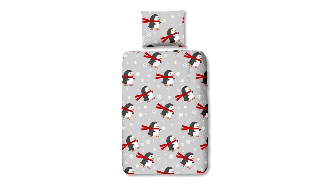 Good Morning Pinguins flanel dekbedovertrek