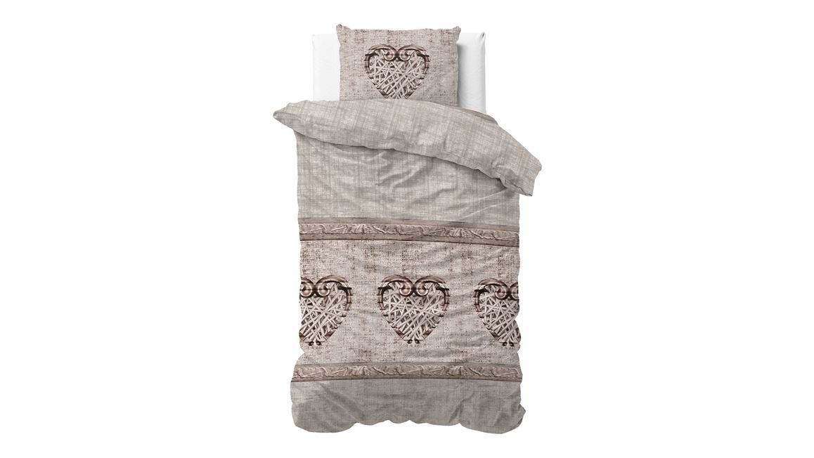 Sleeptime Hearts Vintage flanel dekbedovertrek