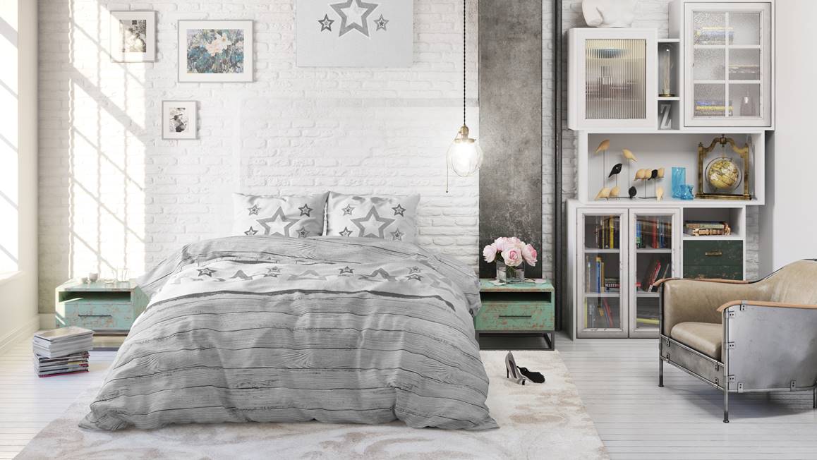 Sleeptime Stars and Stars flanel dekbedovertrek