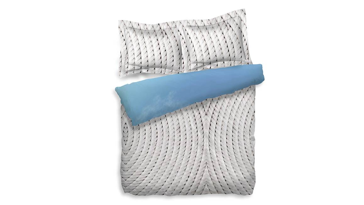 Heckettlane Sergio dekbedovertrek – Blauw / Wit